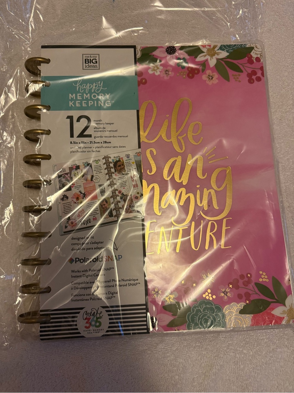 Happy Planner Pink & Gold Floral Memory Keeping Planner